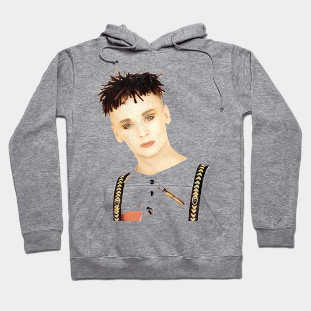 Vintage Style 80s Boy George Fan Art Design Hoodie by DankFutura